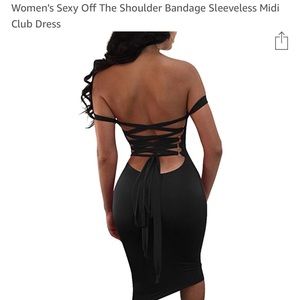 Off The Shoulder Bandage Midi Dress